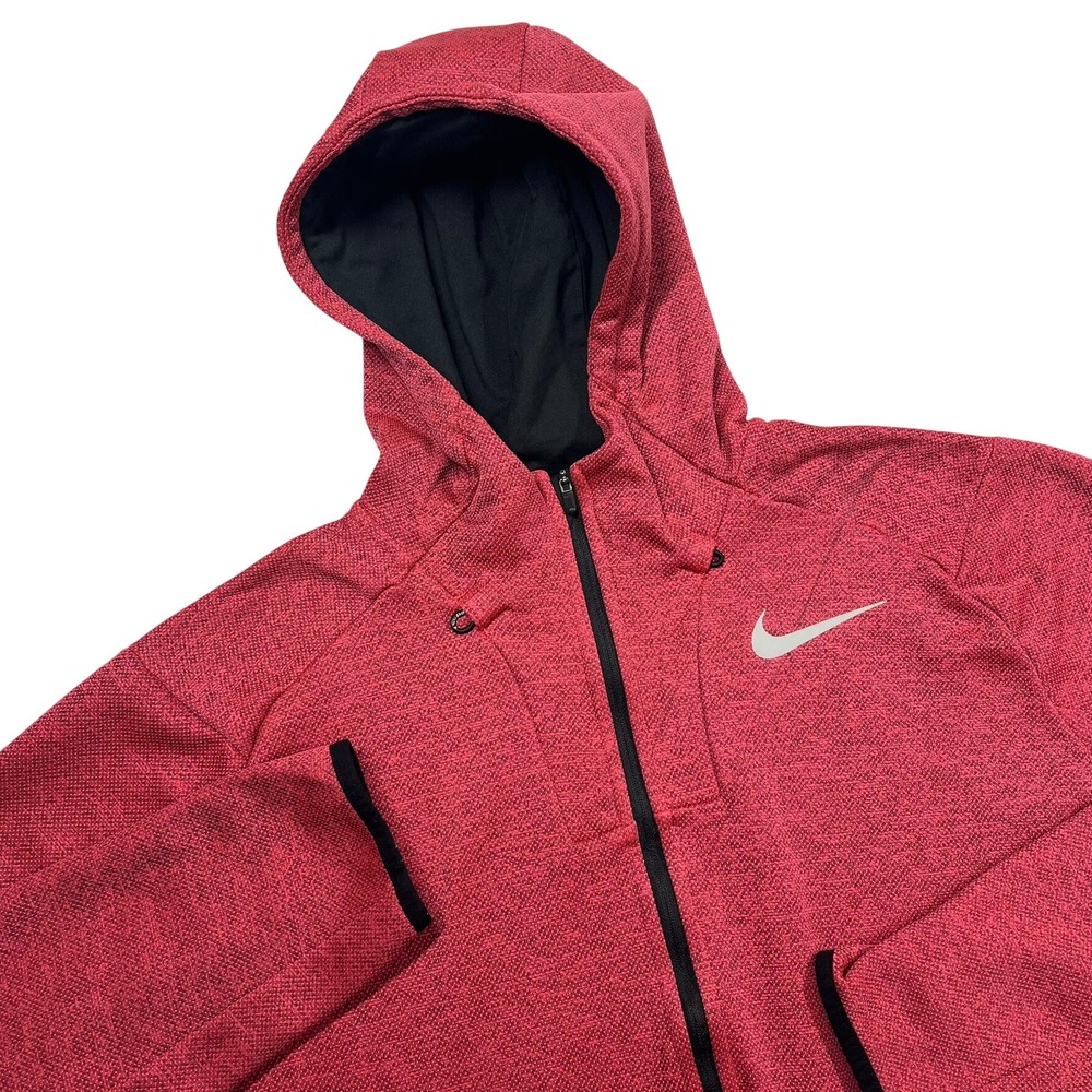 Nike Golf Full Zip Hoodie Mens Medium Red Dri-FIT Textured Jacket 854406-657